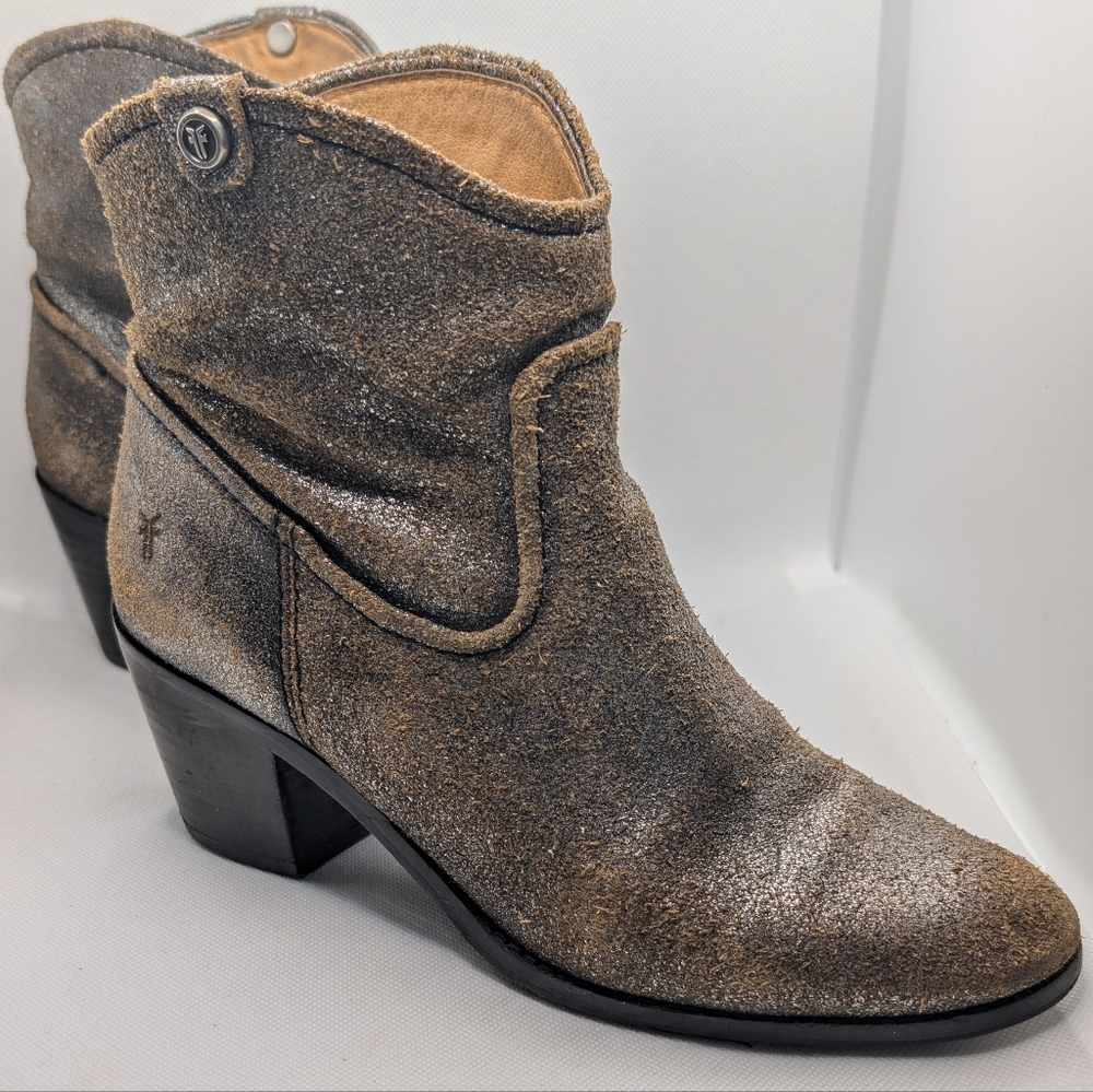 Frye Jolene Boot Distressed Metallic Leather